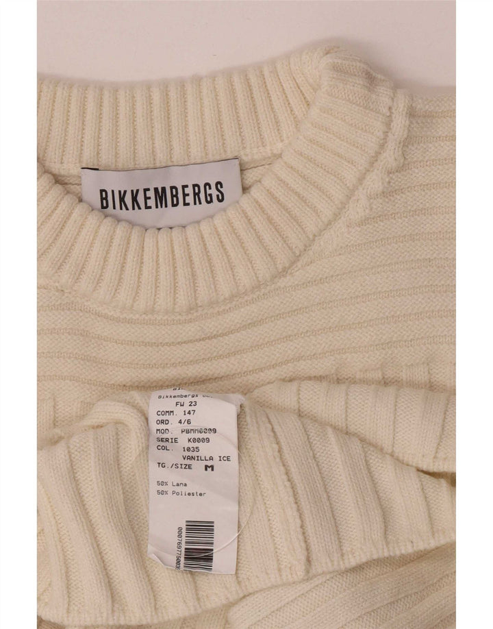 Женский джемпер с круглым вырезом Bikkembergs UK 12, средний, белый