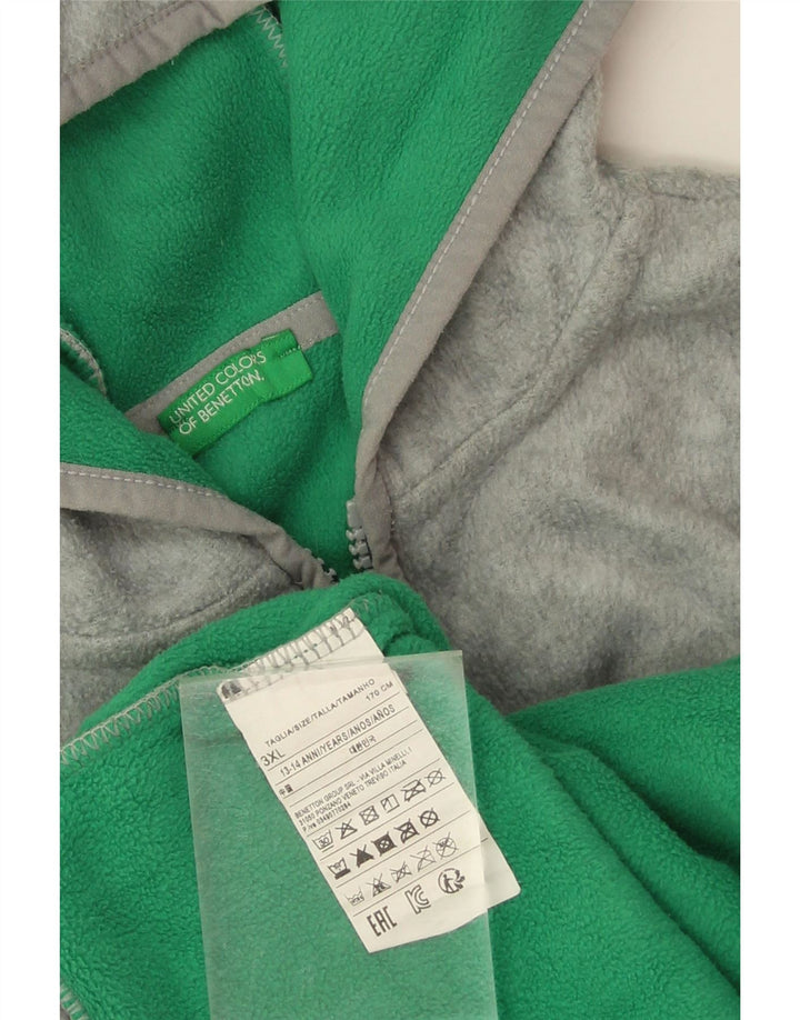 Флисовая куртка Benetton для мальчиков с капюшоном 13-14 лет, 3XL, серый полиэстер