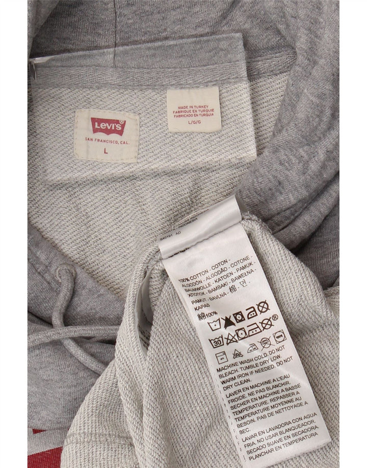 Мужской джемпер с капюшоном Levi's, большой серый, хлопковый