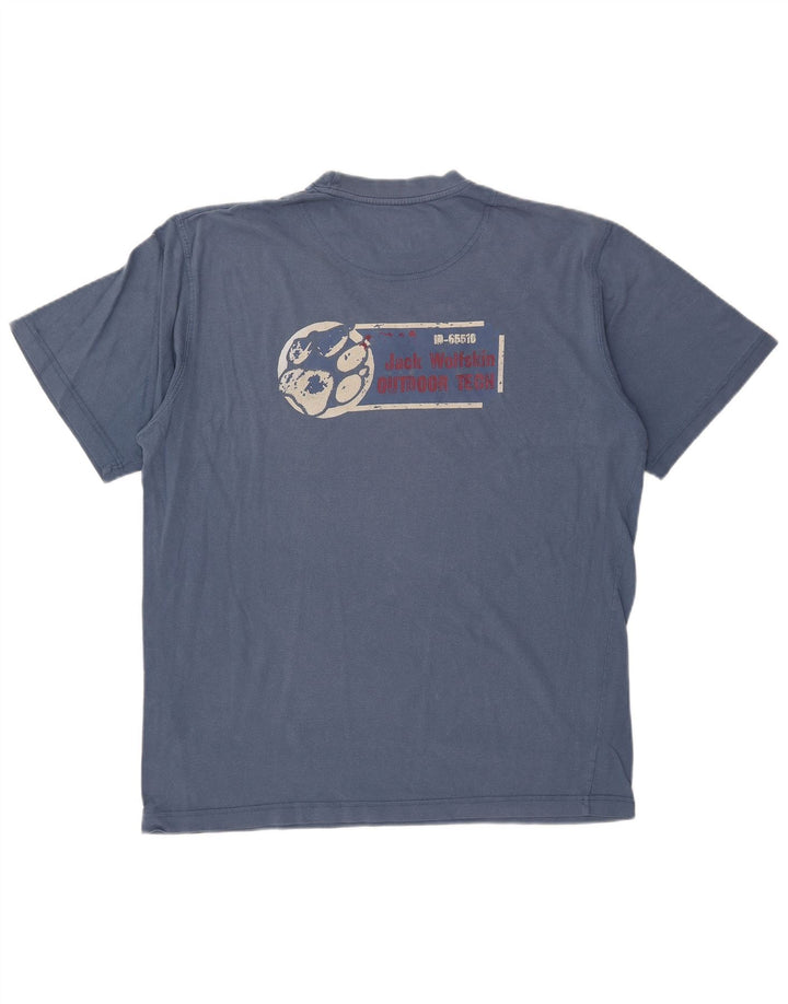 JACK WOLFSKIN Мужская футболка с рисунком, большой темно-синий хлопок