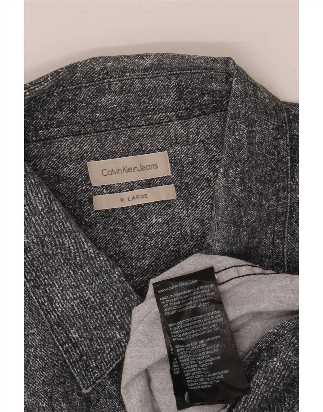 Мужская рубашка с абстрактным узором Calvin Klein Jeans XL, серая, хлопковая