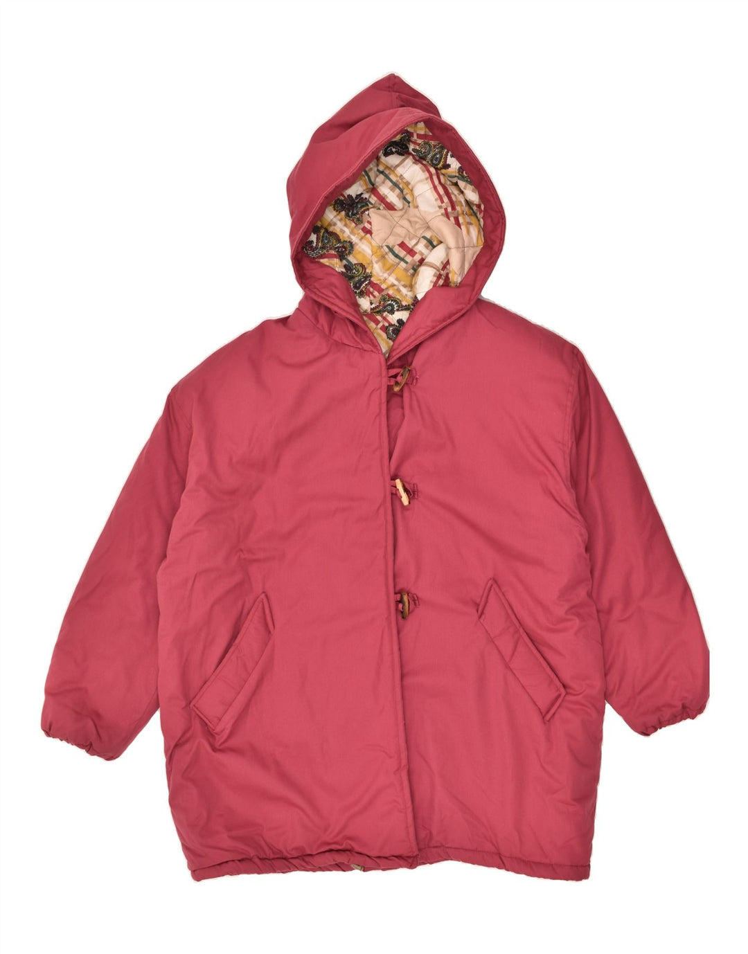 VINTAGE Womens Hooded Duffle Padded Coat UK 16 Large Pink | Vintage Vintage | Thrift | Second-Hand Vintage | Used Clothing | Messina Hembry 