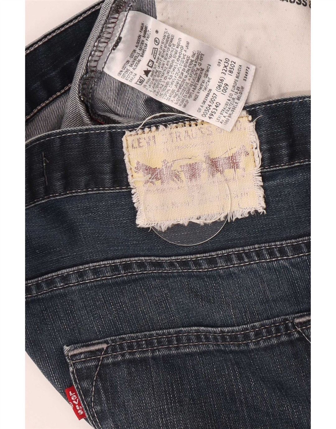 Мужские прямые джинсы Levi's 504 W32 L27 синие, хлопок