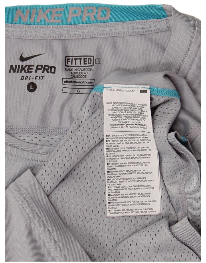 Мужская футболка NIKE Dri Fit, большой серый полиэстер в клетку