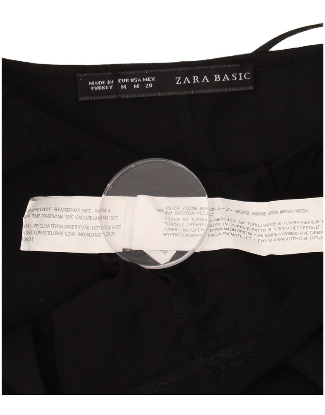 Женское платье прямого кроя с рукавом 3/4 Zara UK 14, средний черный, вискоза