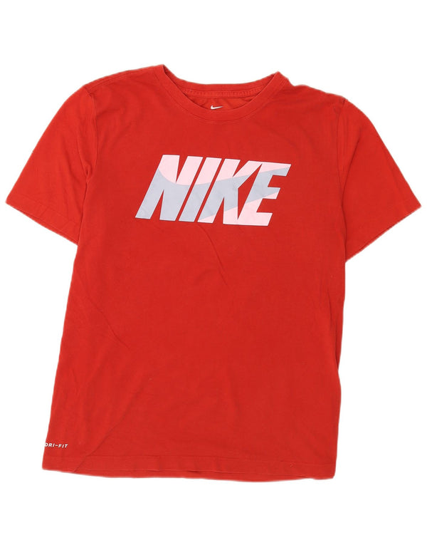 Мужская футболка с рисунком Nike Dri Fit, большой красный хлопковый топ