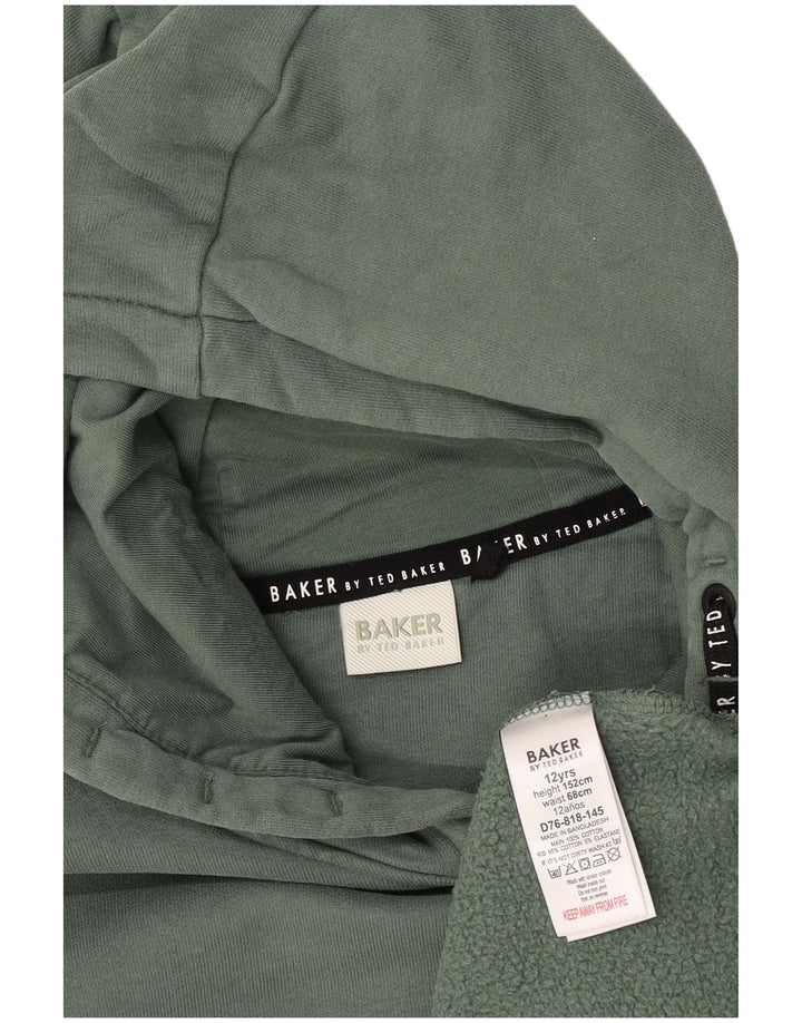 Джемпер с капюшоном и рисунком для девочек TED BAKER, 11–12 лет, зеленый хлопок