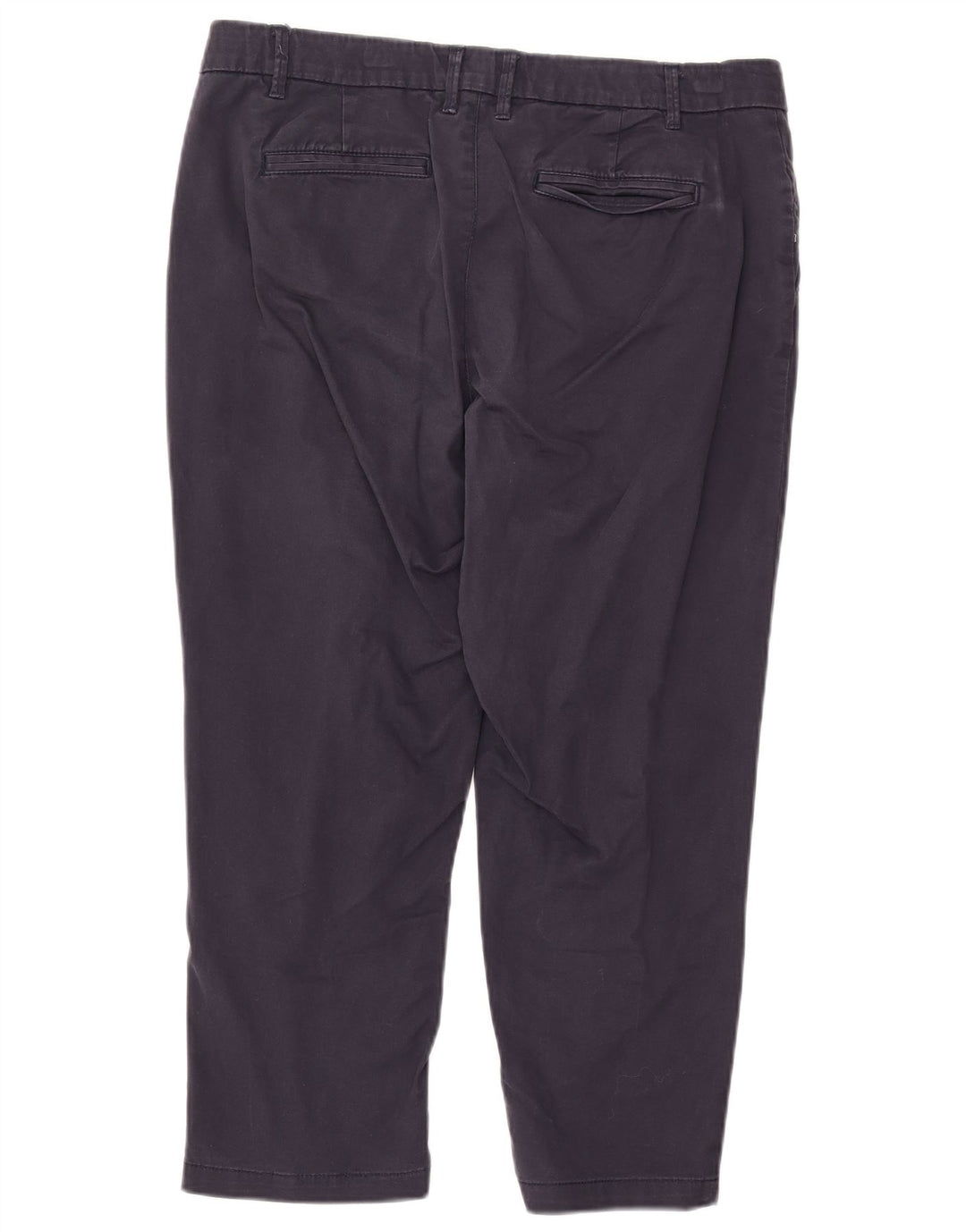 FAT FACE Womens Straight Cropped Trousers UK 14 Large W34 L23 Navy Blue