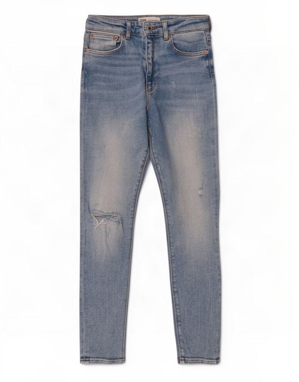 Zara Womens High Waist Distressed Skinny Jeans EU 38 Small W28 L28 Blue