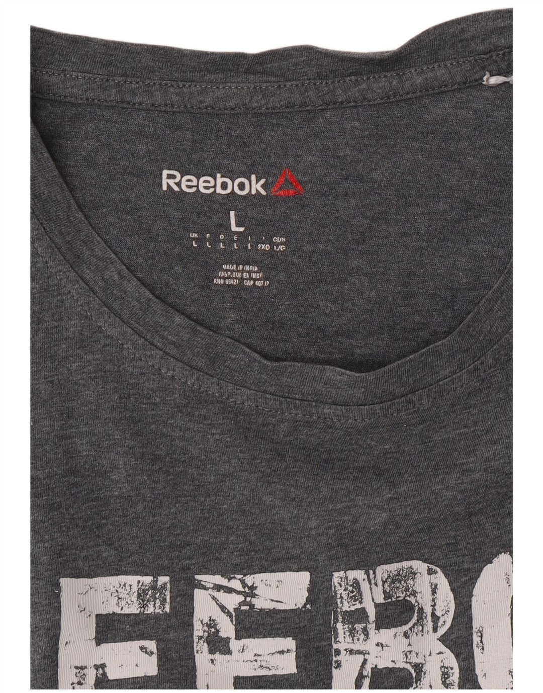 Мужская футболка с рисунком Reebok, большая, серая