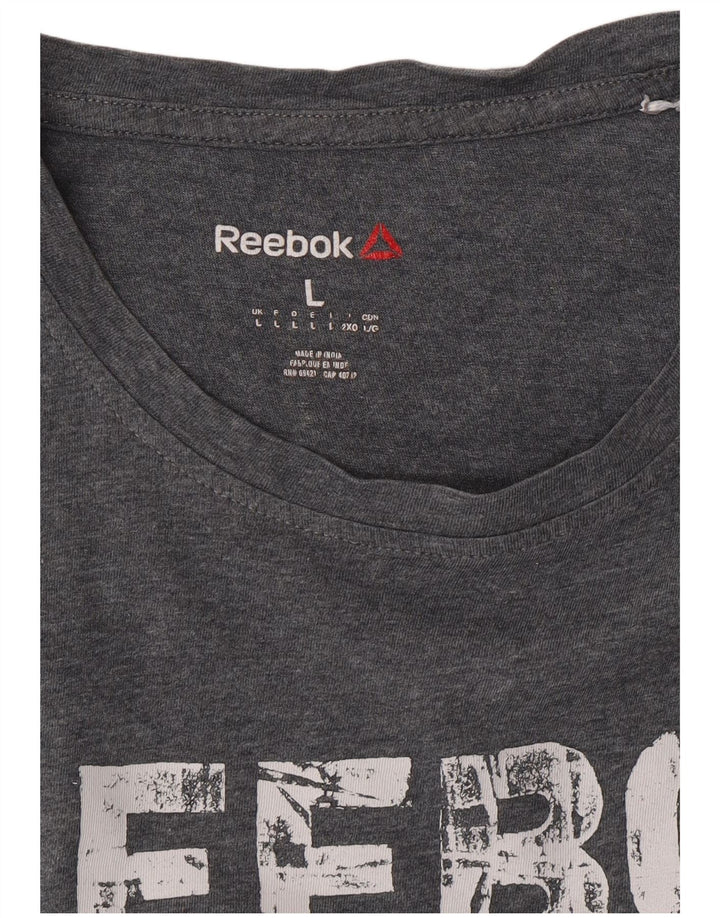 Мужская футболка с рисунком Reebok, большая, серая
