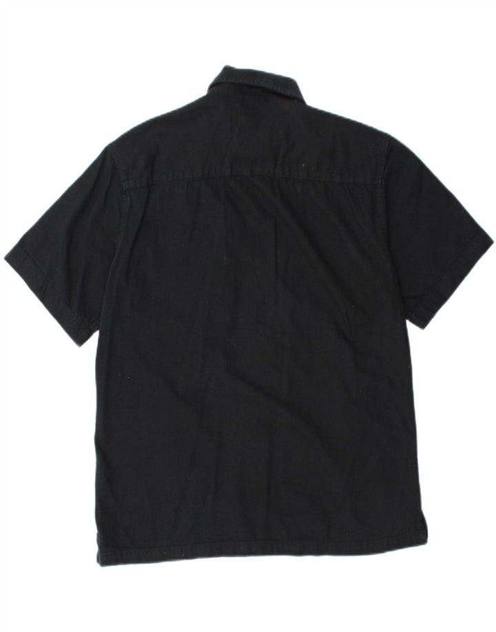Jack & Jones Мужская рубашка обычного кроя с коротким рукавом, маленькая, черная, хлопковая