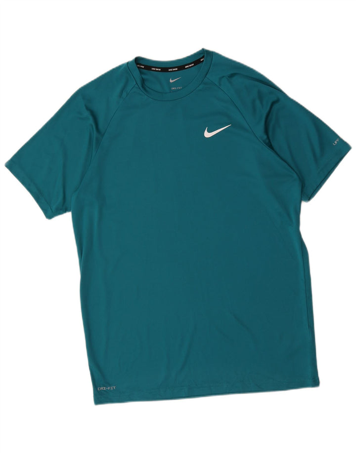 Мужская футболка Nike Dri Fit, средний синий полиэстер