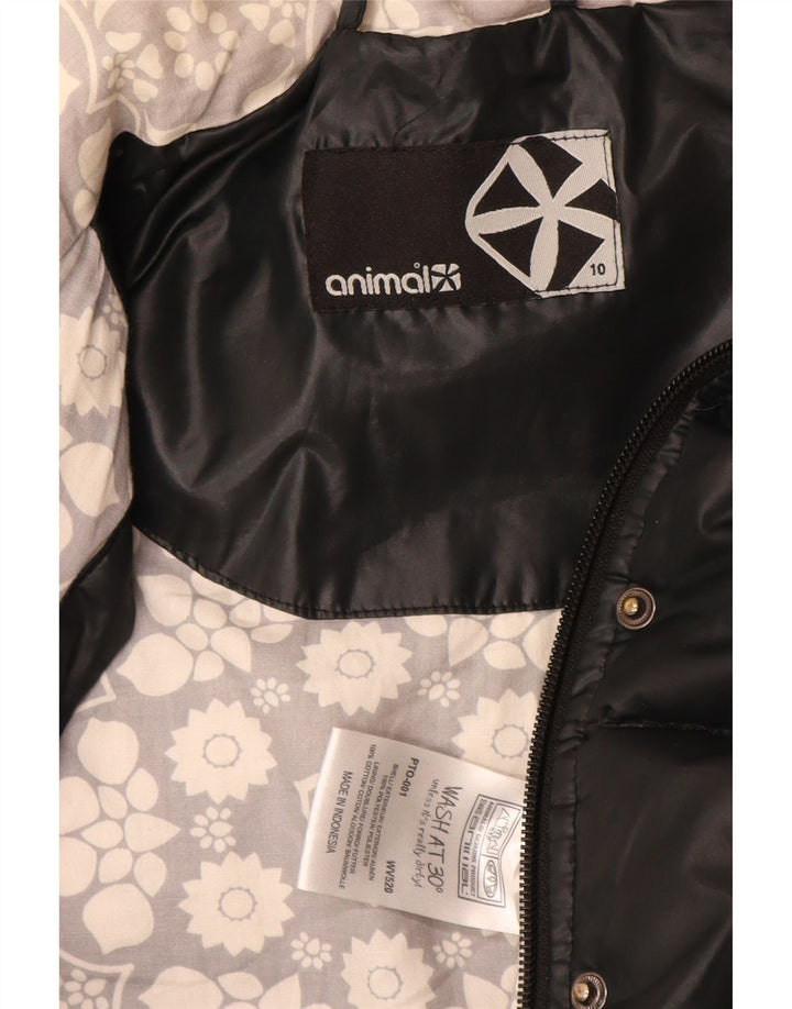 Женский оверсайз-ватый жилет Animal UK 10, маленький размер, черный полиэстер