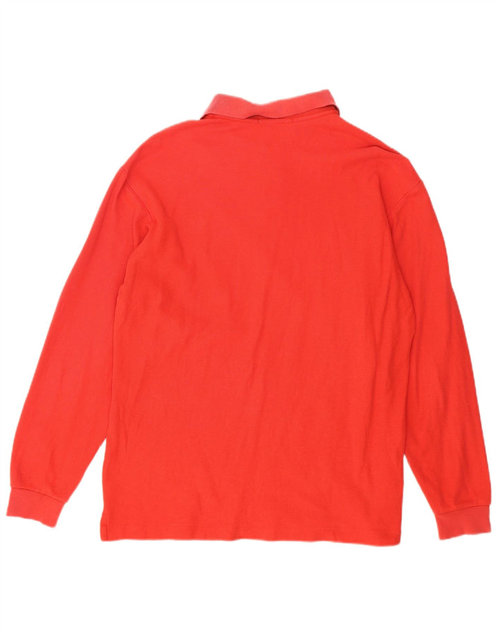 FILA Mens Long Sleeve Polo Shirt IT 50 Medium Red Cotton