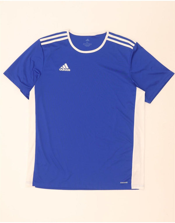 Adidas Мужская футболка Aeroready Top XL Синяя с цветными блоками из полиэстера