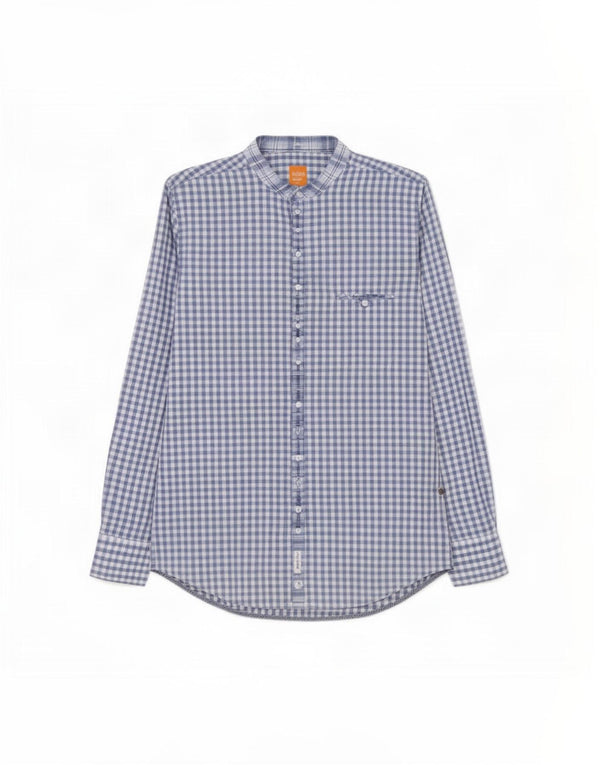 Hugo Boss Mens Shirt Medium Blue Gingham Cotton