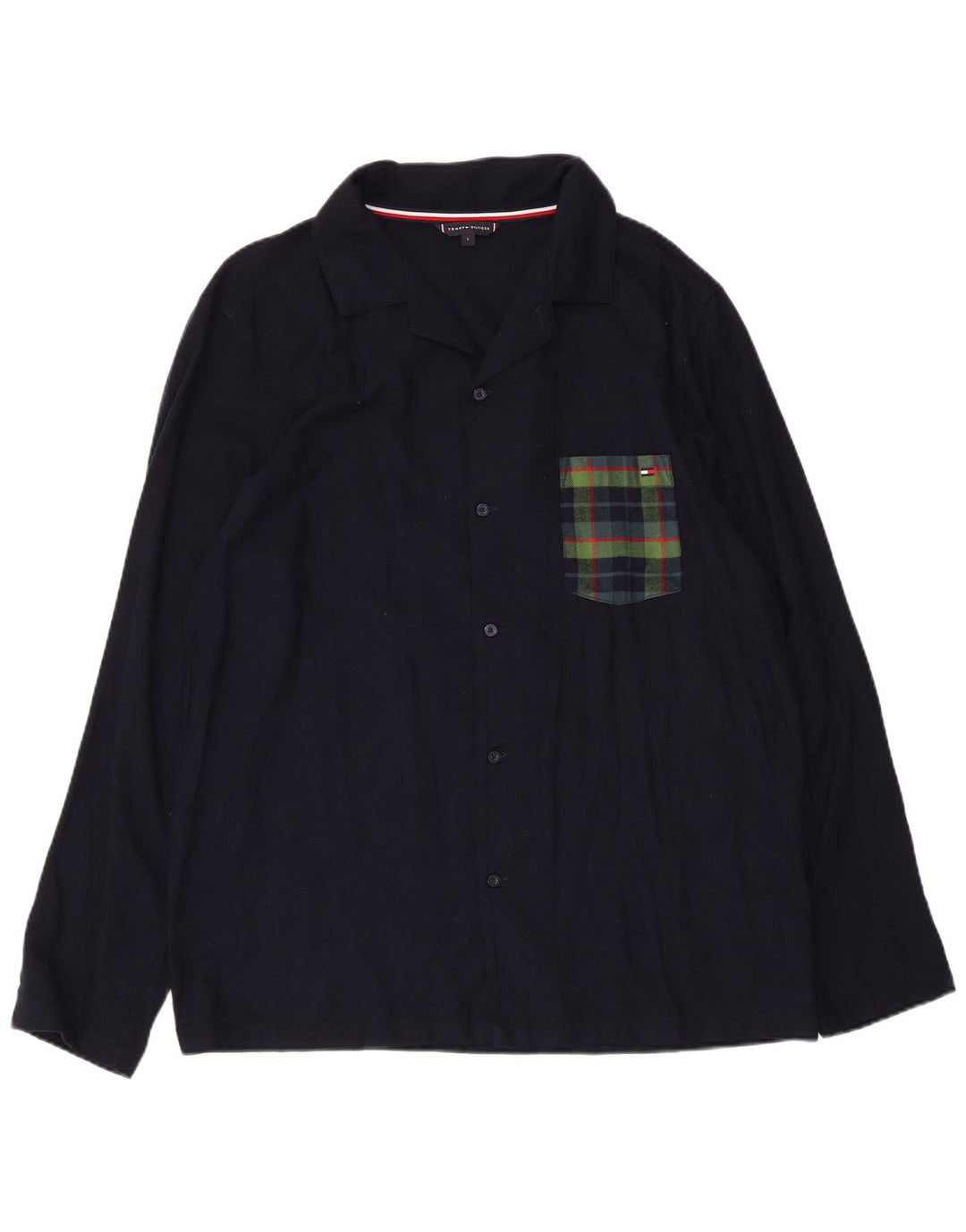 Мужская рубашка Tommy Hilfiger, большая темно-синяя клетка, вискоза