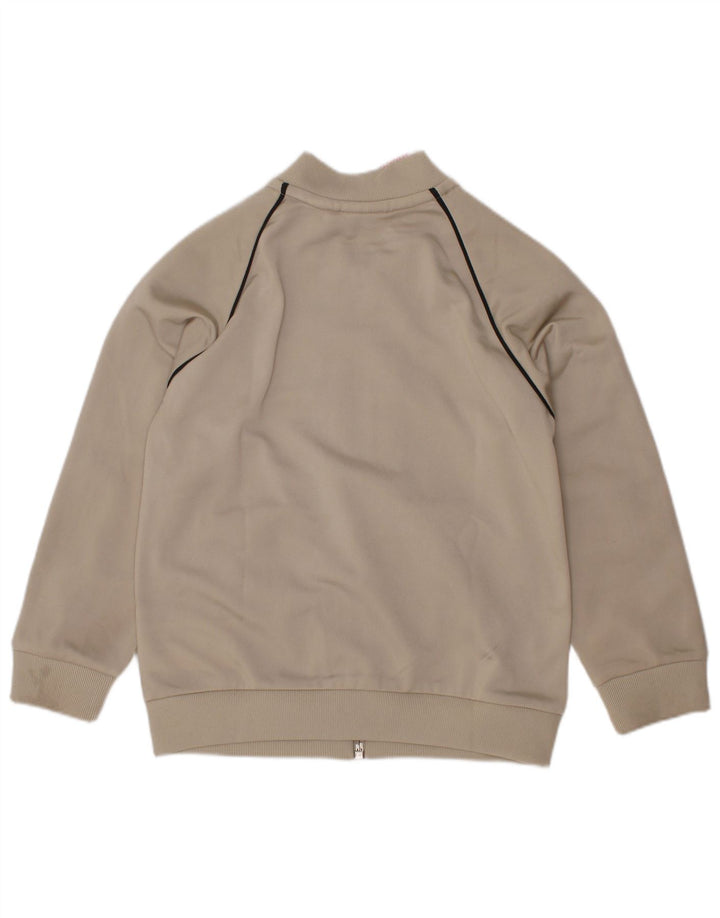 ADIDAS Boys Tracksuit Top Jacket 2-3 Years Beige Polyester