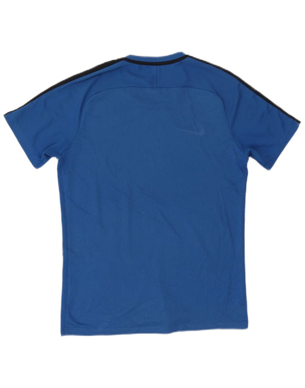 Мужская футболка Nike Dri Fit, верх среднего синего цвета, полиэстер с цветными блоками