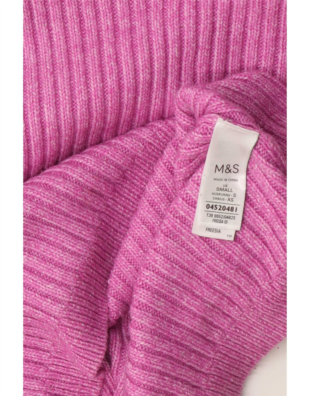 Женский джемпер с круглым вырезом Marks & Spencer, Великобритания, 10, маленький розовый полиэстер