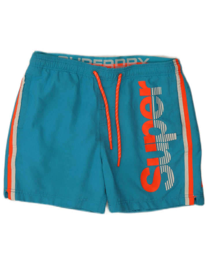 Мужские шорты для плавания Superdry Regular с рисунком, большие синие цветные блоки
