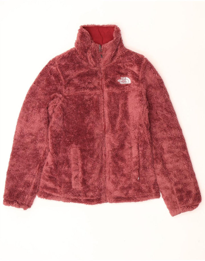 Женская двусторонняя стеганая куртка The North Face UK10, маленький бордовый цвет