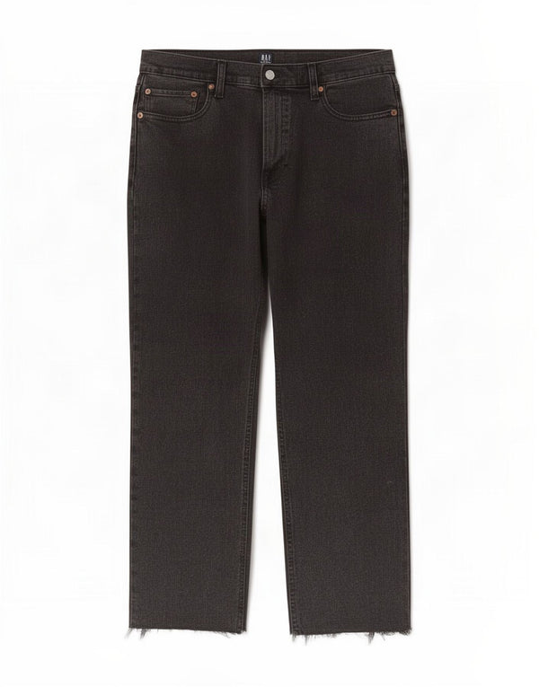 Женские укороченные зауженные джинсы с высокой талией Gap W30 L26, черный хлопок