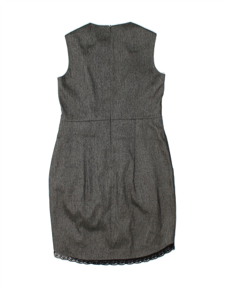 JESIRE Womens Sleeveless Sheath Dress UK 16 Large Grey Chevron Polyester Vintage Jesire and Second-Hand Jesire from Messina Hembry 