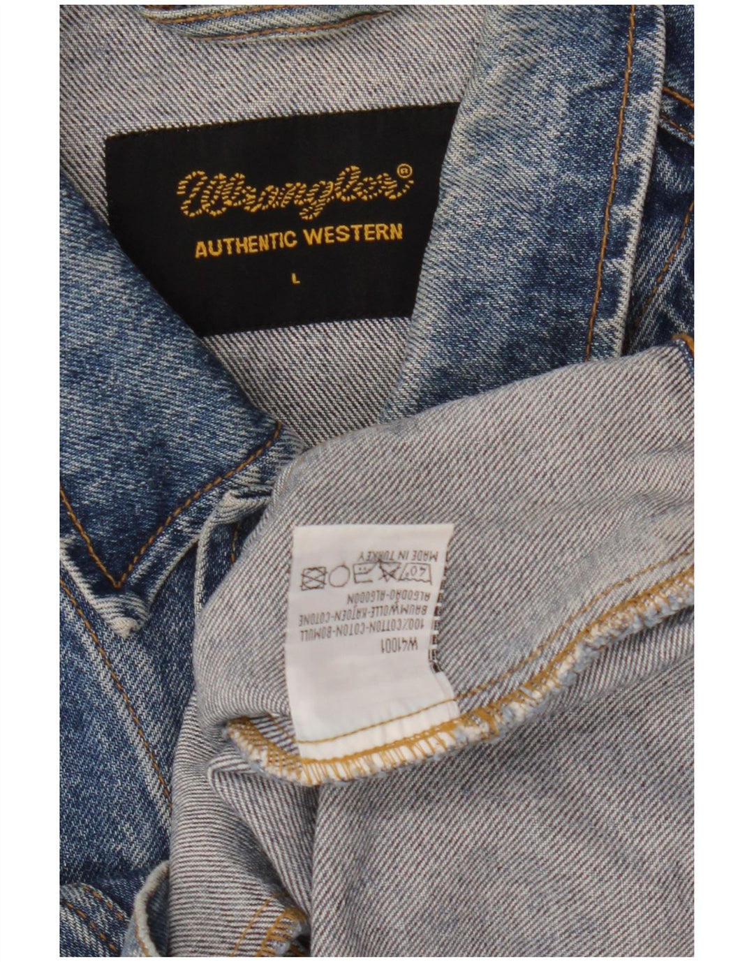Мужская джинсовая куртка Wrangler UK 40, большая синяя хлопковая ткань