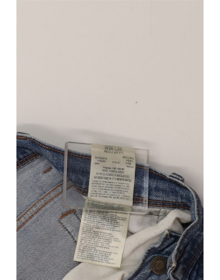 Джинсы мужские прямые WRANGLER W36 L34 синие, хлопок