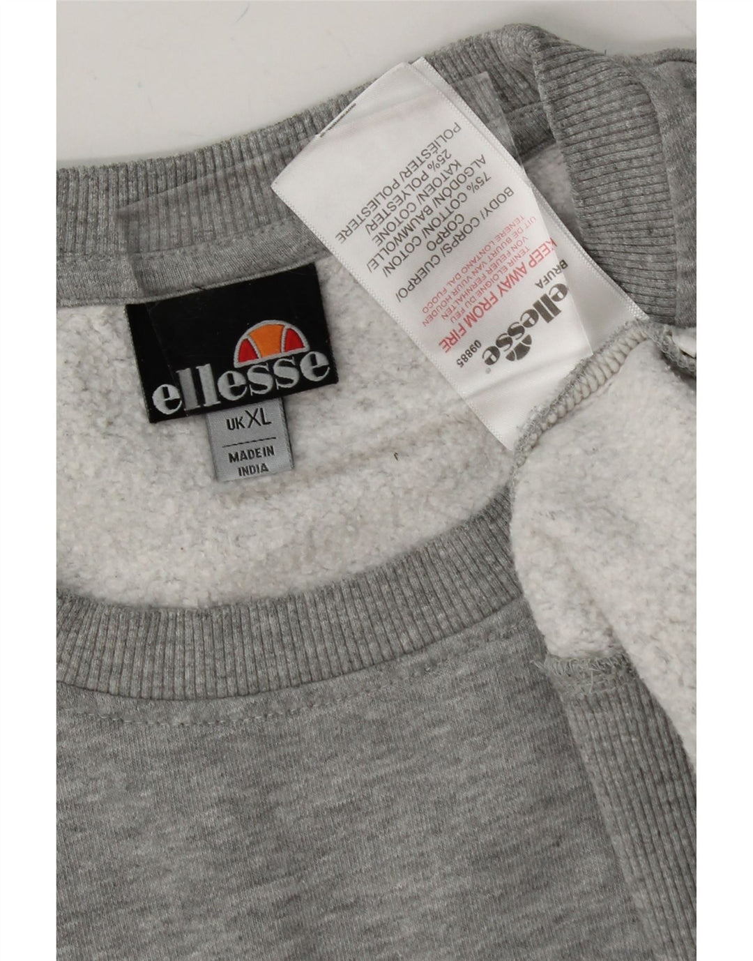 ELLESSE Mens Sweatshirt Jumper XL Grey Cotton Vintage Ellesse and Second-Hand Ellesse from Messina Hembry 