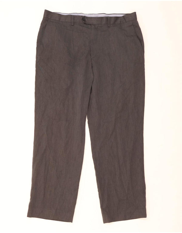 Мужские прямые костюмные брюки строгого покроя Marks & Spencer W36 L29 серые