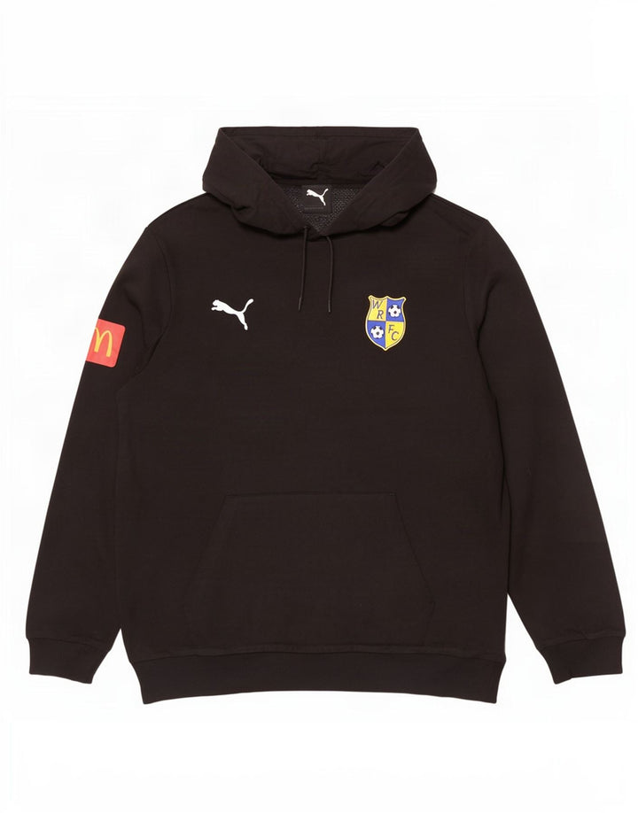 Мужской джемпер с капюшоном с рисунком Puma, большой черный, хлопковый