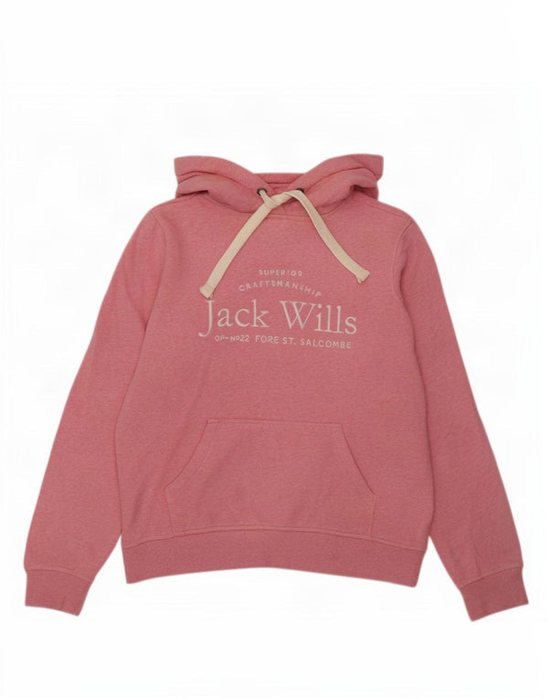 Женский джемпер свободного кроя с капюшоном Jack Wills, хлопковый цвет Великобритании 12, средний розовый цвет