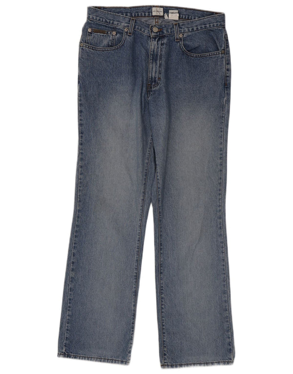 Женские прямые джинсы Calvin Klein US 12, большие размеры W32 L32, синий хлопок