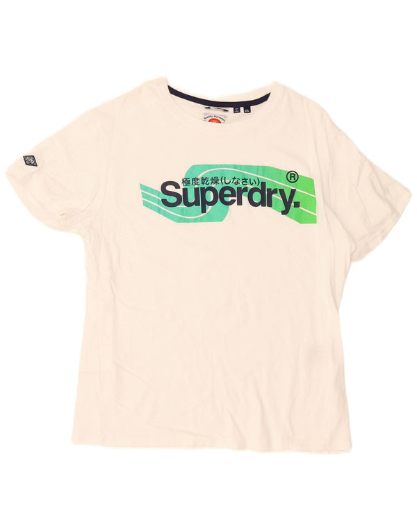 Женская футболка с рисунком Superdry Top UK 20 2XL, белый хлопок