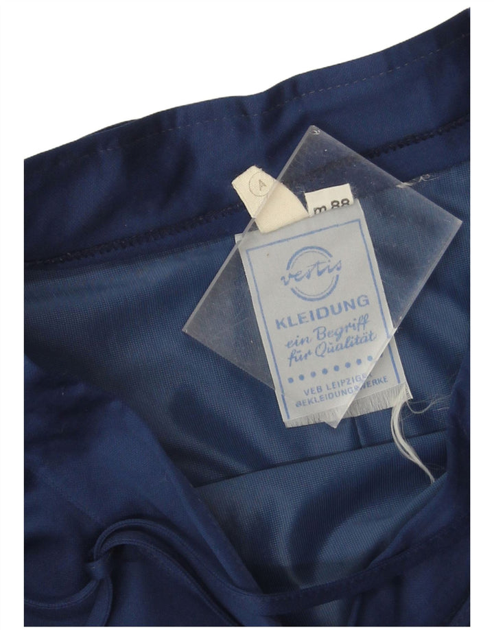 Винтажная женская асимметричная юбка W26, маленькая, темно-синяя