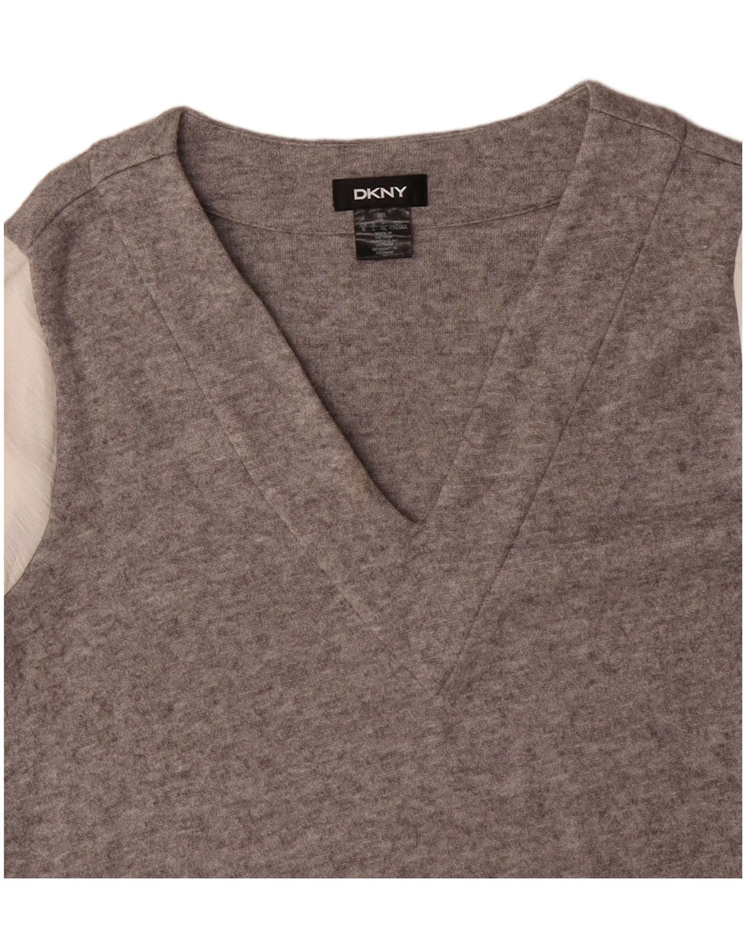 DKNY Womens Long Sleeve Jumper Dress UK 16 Large Grey Colourblock Rayon