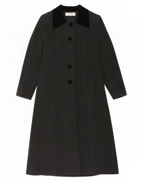Vintage Womens Overcoat UK 10 Small Grey Wool