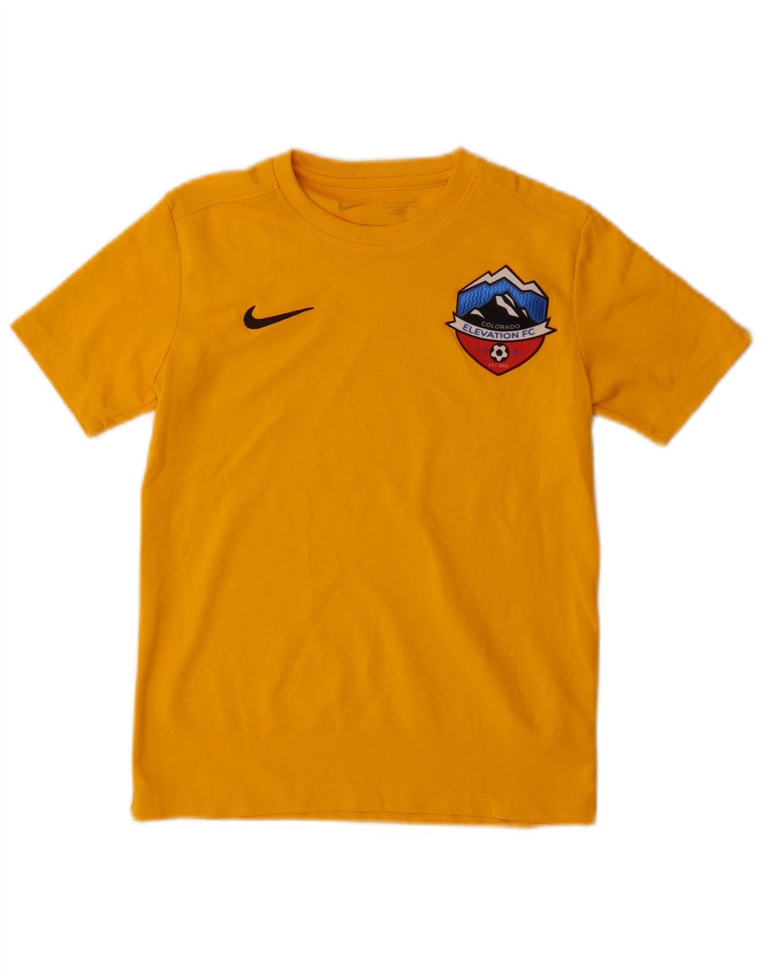 Футболка с рисунком Nike Dri Fit для мальчиков, топ 8–9 лет, маленький желтый полиэстер