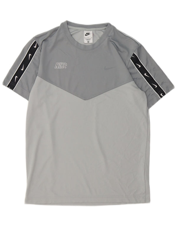 Nike Mens Graphic T-Shirt Top Medium Grey Polyester