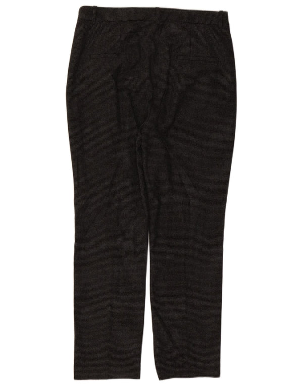 Женские прямые костюмные брюки Zara EU 44 XL W34 L28 черные с узором 