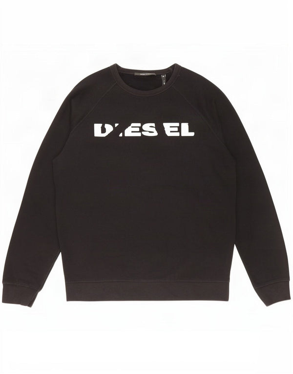 Мужской свитшот с рисунком Diesel, большой черный хлопковый джемпер
