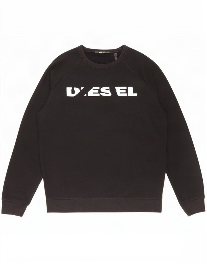 Мужской свитшот с рисунком Diesel, большой черный хлопковый джемпер