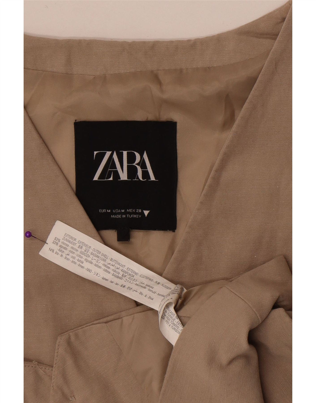 Женский жилет Zara UK 12, средний бежевый, вискоза