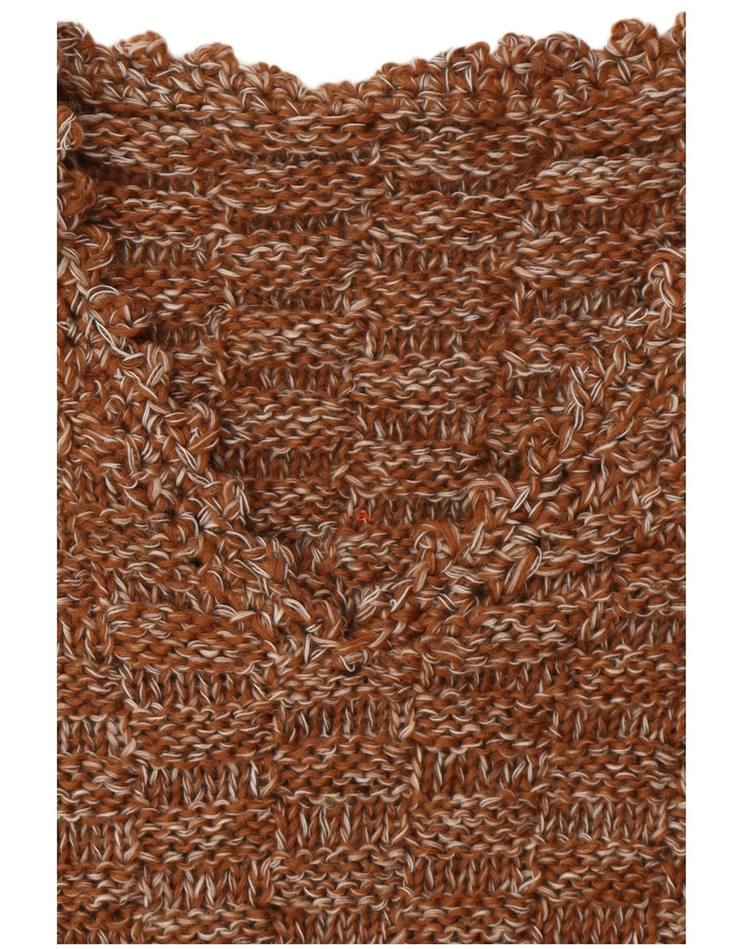 ВИНТАЖНЫЙ женский джемпер с v-образным вырезом, Великобритания, 16, большой коричневый в крапинку