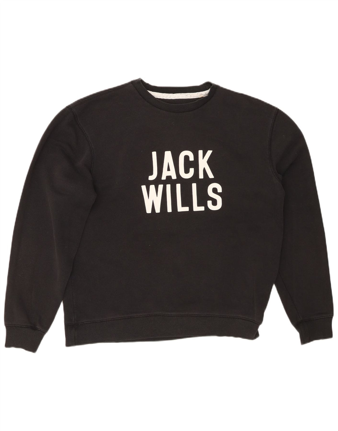 Мужской свитшот с рисунком JACK WILLS, джемпер среднего размера, черный, хлопок