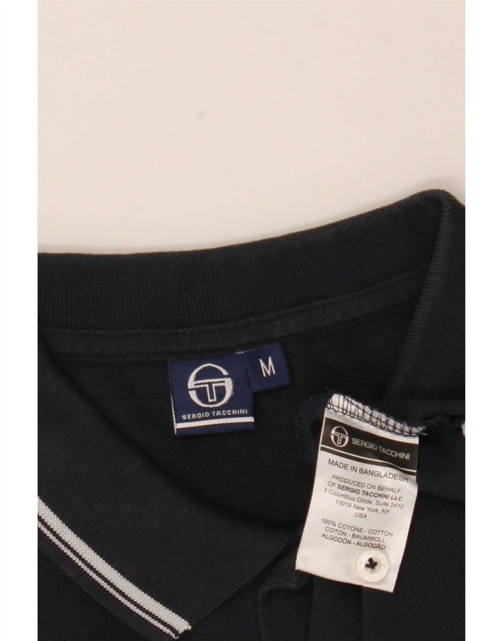 Мужская рубашка-поло Sergio Tacchini среднего размера, темно-синяя, хлопок