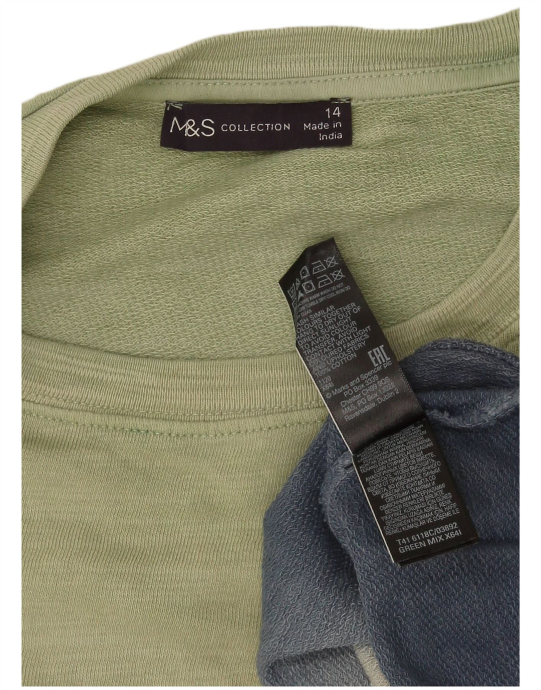 Женский свитер Marks & Spencer UK 14, большой зеленый с цветными блоками
